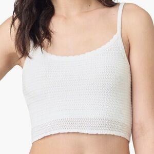 White Crochet Crop Cotton Camisole